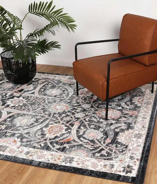 Anatolia Traditional Charcoal Cream Rug 240 x 330cm