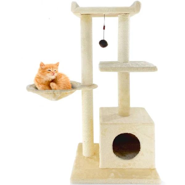 Cutie Paws Multi Level Cat Tree Cat Furniture 92cm Height Beige - AfterPay & zipPay Available