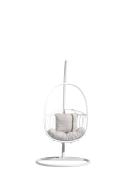 Byron Hanging Chair White/Light Grey Cushion | White Frame | Outdoor | Early Settler Furniture