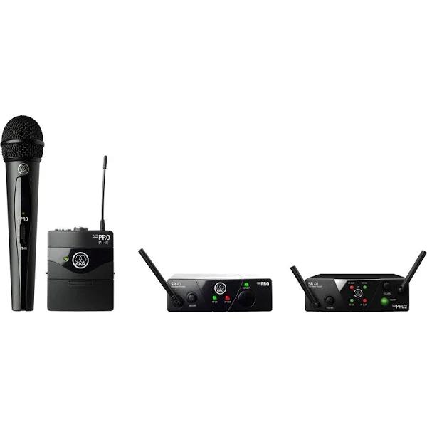 AKG WMS40 Mini US25 Wireless Microphone System Mix (Vocal Handheld & Instrument Body Pack) B+D Dual