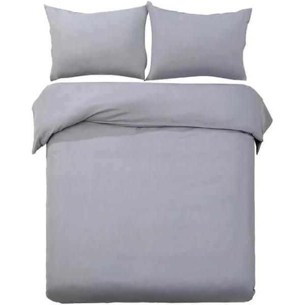 Giselle Bedding Classic Quilt Cover Set (Grey) - King