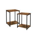 VASAGLE Side Table Vintage Brown with Storage Shelf