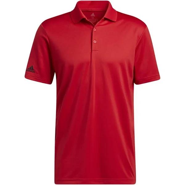 Adidas Mens Performance Polo Shirt Red L Polyester Mens Polo Shirt