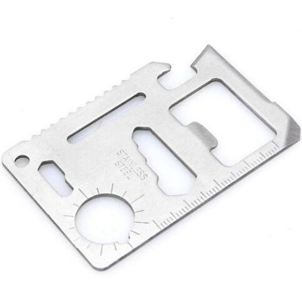 Card Style Stainless Steel Multifunctional Tool Survival Pocket Silver