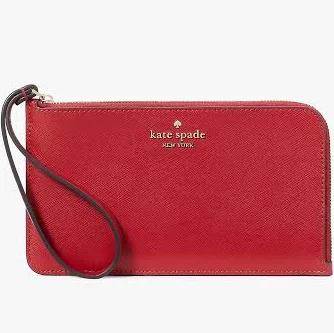 Kate Spade Outlet Lucy Medium L-Zip Wristlet, Candied Cherry