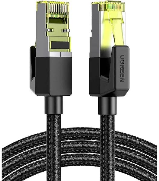 UGREEN Ethernet Cable Braided Cat 7 Ethernet Cable Hi-Speed 10Gbps 600MHz PoE RJ45 Cord Gigabit Network F/FTP Compatible with Xbox One PS5 PS4 TV Sky