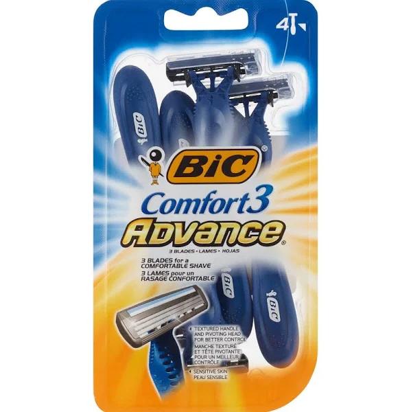 Bic Comfort 3 Advance Razor, 3 Blades - 4 razor