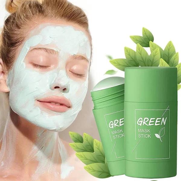 Green Tea Cleansing Mask Stick,Eggplant Purifying Clay Stick Mask.Green Mask Stick,green Tea Face Mask,Poreless Deep