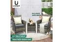 Livsip Outdoor Furniture Setting 3 Piece Grey