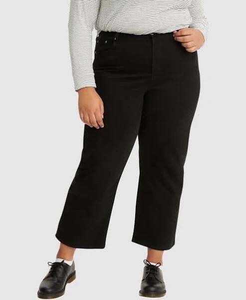 Levi's Curve Plus Size Ribcage Ankle Straight Leg Jean Black 18