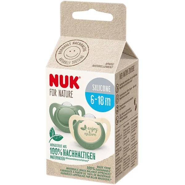 NUK for Nature Pacifier Silicone Green 6-18m 2 Units