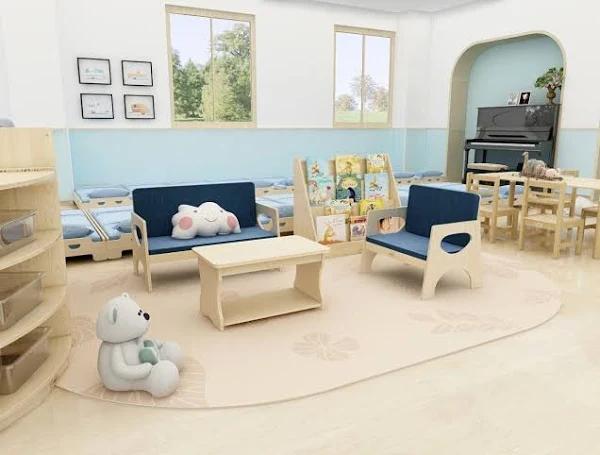 Jooyes Birch Goteborg Kids Coffee Table and Chairs Set - 3 Pieces