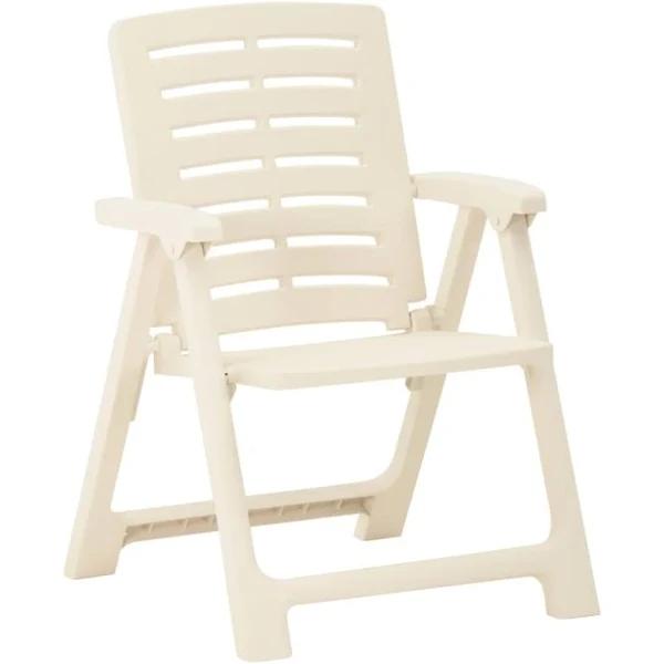 vidaXL - 3 Piece Folding Bistro Set Plastic - White