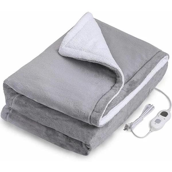 OliandOla Washable Heated Electric Throw Rug Blanket Fast Heating Double-side Flannel Warm