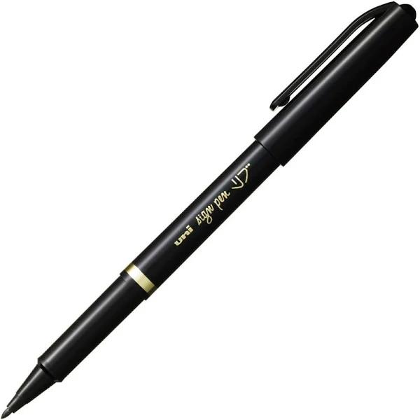 Uni-Ball Sign Pen MYT7 N Felt-Tip Pens Pack of 10 Black by OfficeCentr