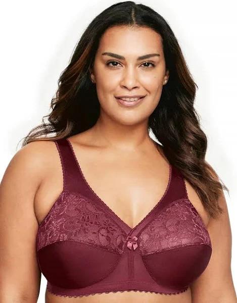 Glamorise Magiclift Original Wire-Free Support Bra - Burgundy 22DD 1000 Plus Size Bra - AfterPay Available