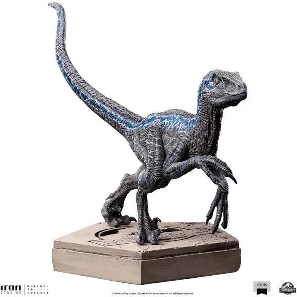 Jurassic World Icons Statue Velociraptor Blue