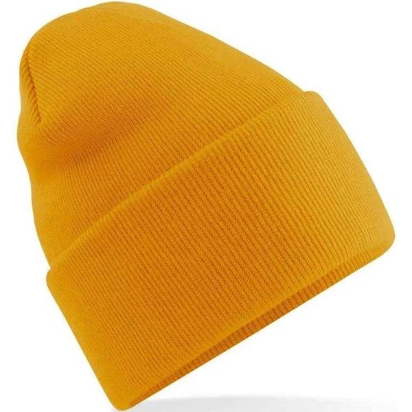 Beechfield Unisex Adult Original Recycled Deep Cuffed Beanie Mustard One Size Recycled Polyester Acrylic Unisex Adult Beanie