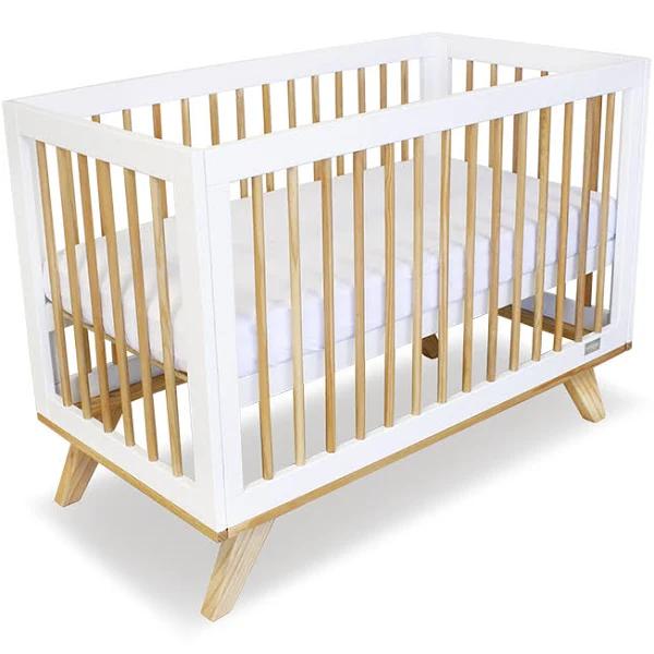 Aurora Compact Cot (Colour: White/Natural)