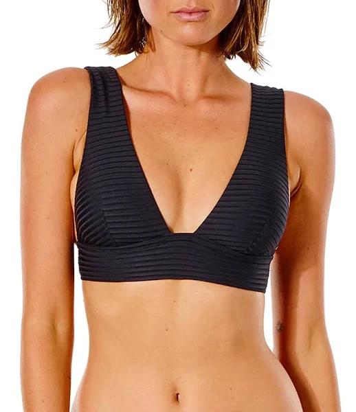 Rip Curl Premium Surf Deep V Bikini Top - Black