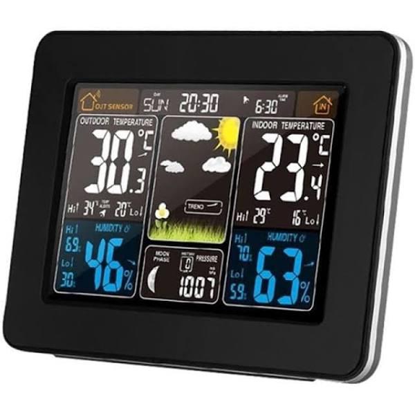 Vibe Geeks LCD Display Weather Station Alarm Clock- USB Powered