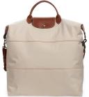 Longchamp Le Pliage Expandable Travel Duffel Nylon Weekender Paper/Gold