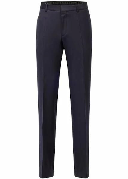 Boss Regular-fit Trousers in virgin-wool serge, Men, Size: 30R, Dark Blue