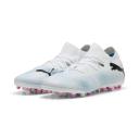 Future 7 Match MG Men's Football Boots in White/Black/Poison Pink, Size 11.5, Textile by Puma