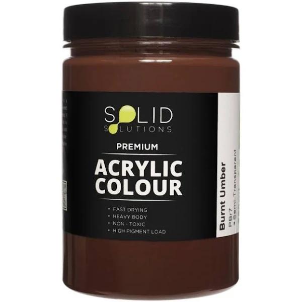 Solid Solutions | Solid Solutions Acrylic Paint | Burnt Umber - 250mL | Epoxy Resin | Silicone Rubber