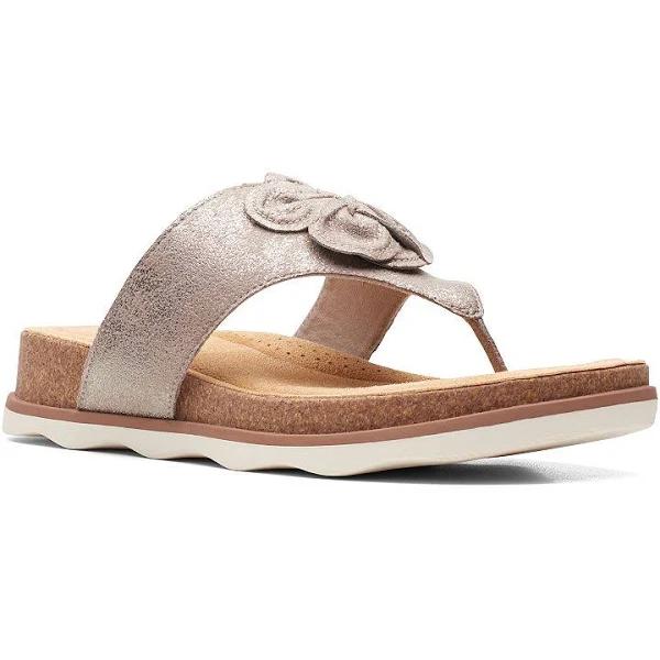 Clarks Women's Sandals & Flip Flops Brynn Style - Color: Taupe Metallic - 7.5 Medium US