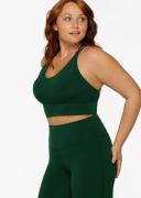 Lorna Jane Womens Longline Sports Bra Dark Green / L