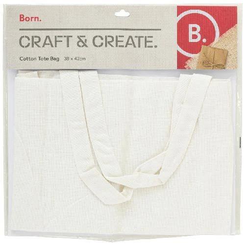 Born Cotton Tote Bag 38x42cm White