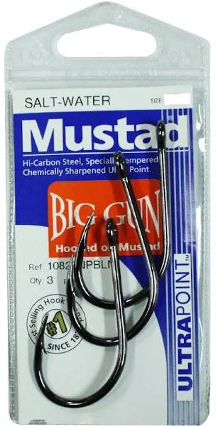 Mustad 10829npbln Big Gun Hook - Pre Pack Size 3/0