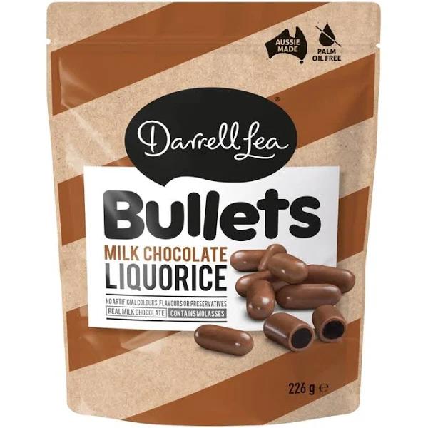 Darrell Lea Milk Chocolate Liquorice Bullets 226g