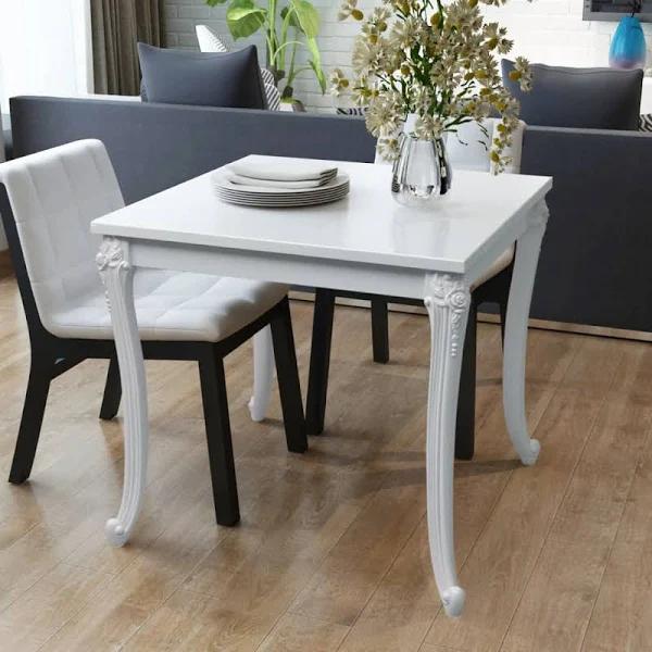 vidaXL - Dining Table - Gloss White - 80x80x76 cm High