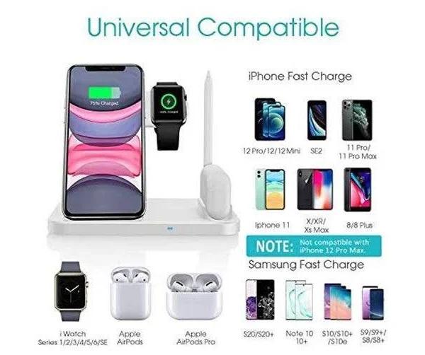 Wireless Charger 3 in 1 Qi-Certified 15W Fast Charging Station