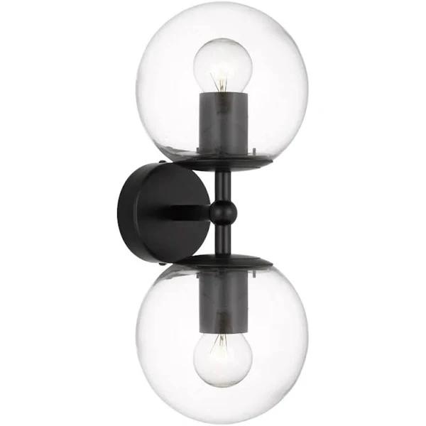 Telbix Eterna 2 Wall Light-Black/Clear