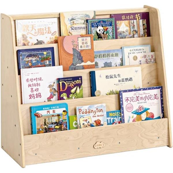 Jooyes Kids 4 Tier Wooden Display Bookcase - Single Side