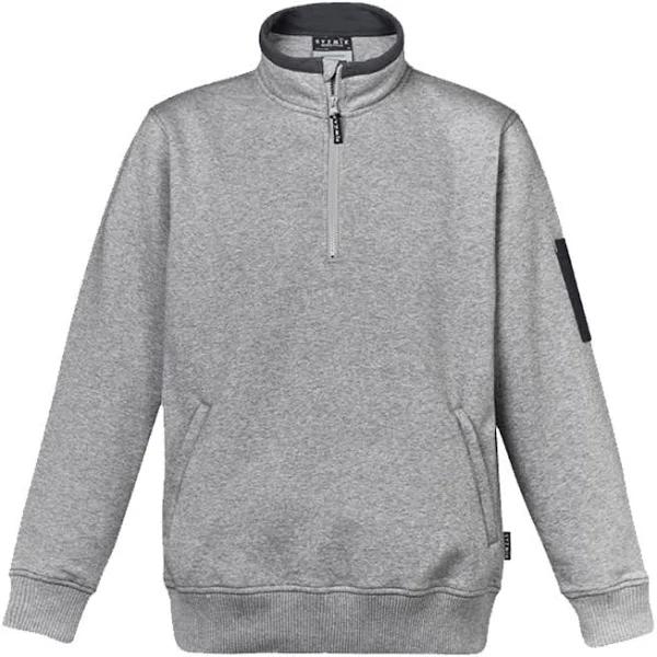 Syzmik Mens 1/4 Zip Brushed Fleece (ZT366) XS / Grey Marle