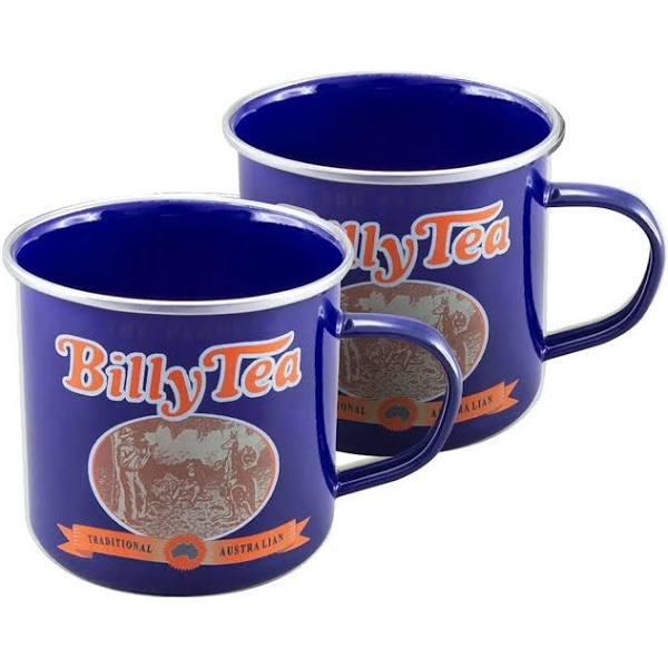 Billy Tea Enamel Mug Blue Set of 2