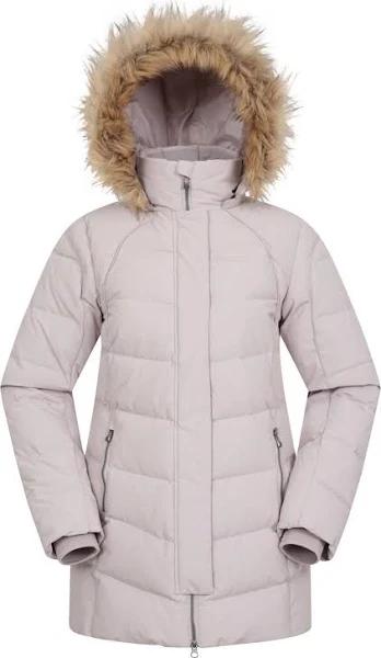 Mountain Warehouse Womens/Ladies Isla II Long Down Jacket Light Beige 18 UK Mixed Womens Down Jacket