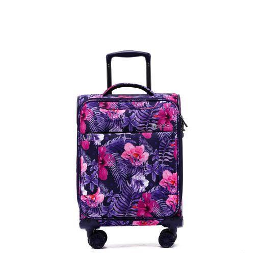 Tosca So-Lite 3.0 20in Cabin Trolley Luggage Holiday/Travel Suitcase - Flower