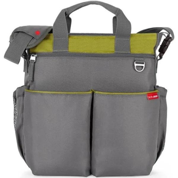 Skip Hop Duo Signature Nappy Bag - Charcoal & Lime