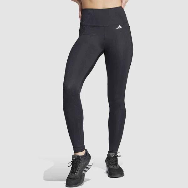 Adidas Womens Optime Ribbed 7/8 Tights Black XS