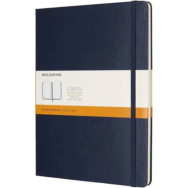 Moleskine Classic Hard Cover Notebook Ruled Extra Large Sapphire Blue