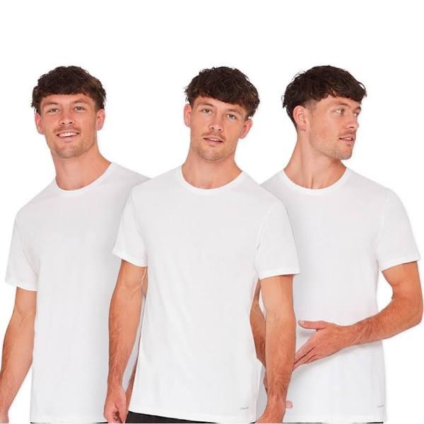 Calvin Klein Men's Cotton Classics 3 Pack Crew Neck Tees (White, White, White, Size M)