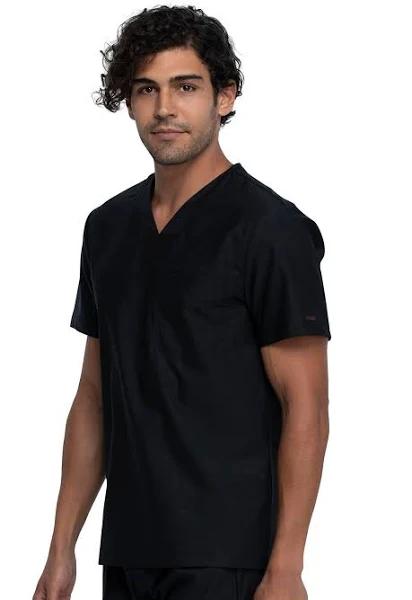 Form by Cherokee Men's Scrubs Tuckable V-Neck Top Black / 2XL