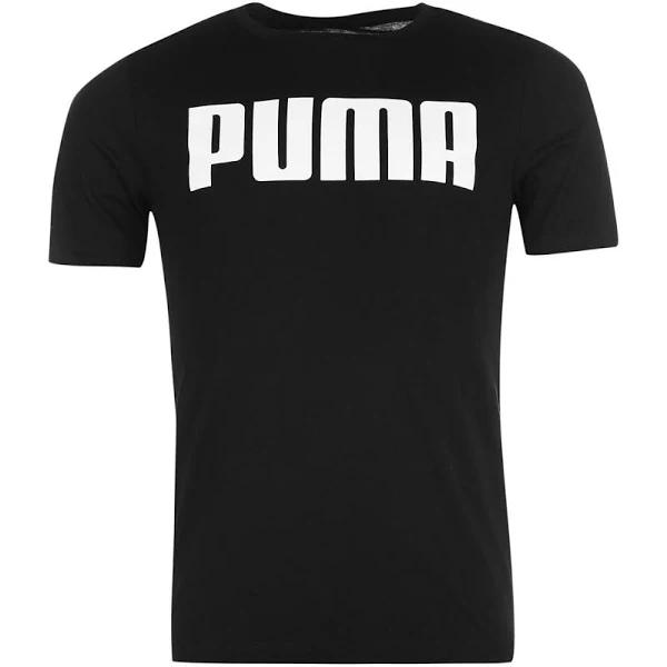 Essentials Logo Men's T-Shirt in Black, Size Small, Cotton/Polyester by Puma