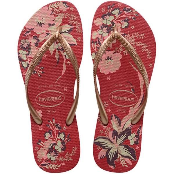 Havaianas Slim Organic Apache red/rose Gold Thongs