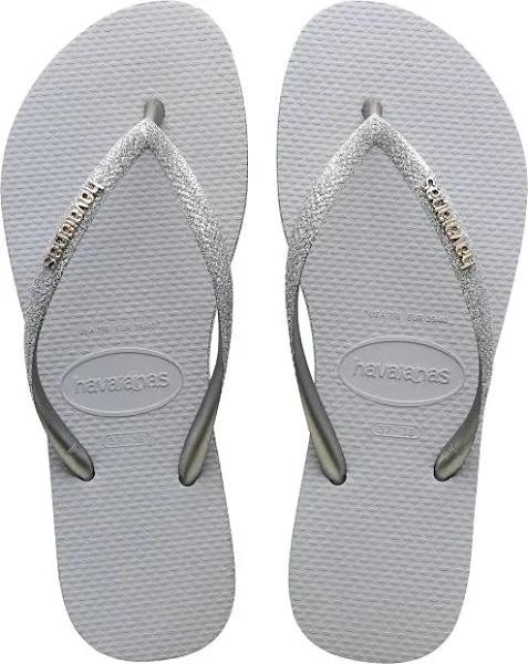 Havaianas Slim Glitter II Flip Flops - Steel Grey